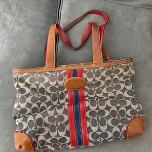 Vintage signature denim coach bag